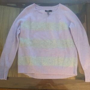 Apt 9 100% Cashmere Pale Lilac Gray Looser Fit Fishtail Sweater Women Size Small